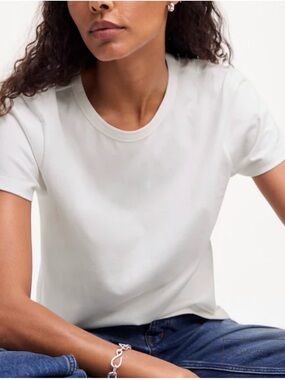 Madewell White Perfect Crewneck Tee in Allday Jersey